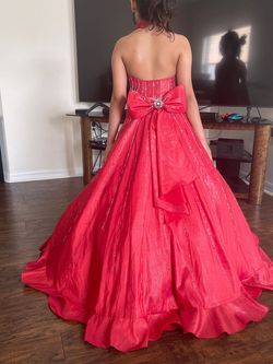 Perfect angel Red Size 8 Black Tie Girls Size Ball gown on Queenly