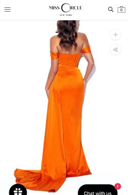 Miss Circle Orange Size 8 Silk Side slit Dress on Queenly