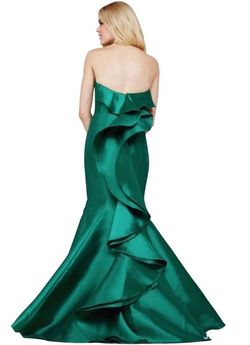 Terani Couture Green Size 2 Black Tie Military Mermaid Dress on Queenly