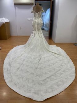 Ellaz Bridal White Size 18 Custom Floor Length Mermaid Dress on Queenly