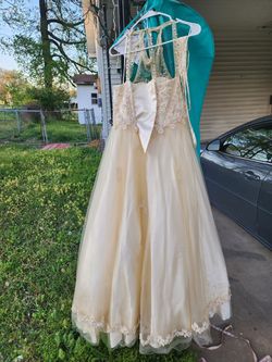 Cinderella COUTURE  Gold Size 16 Corset Tulle Ball gown on Queenly