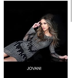 Jovani Black Size 0 Sequined Homecoming Long Sleeve Midi Cocktail Dress on Queenly