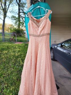 Ritzee GOWN Orange Size 12 Floor Length Lace A-line Dress on Queenly