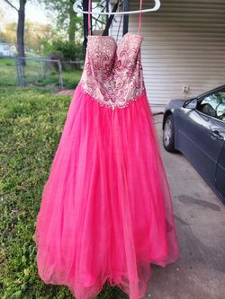 Layla K Pink Size 14 Floor Length Coral Ball gown on Queenly