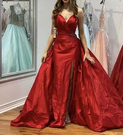 Sherri Hill Red Size 4 Floor Length Pageant Train Dress on Queenly