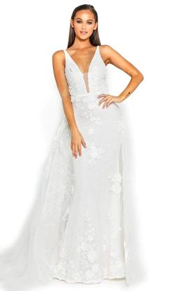 Style PS1965 Portia and Scarlett White Size 12 50 Off Tall Height Straight Dress on Queenly