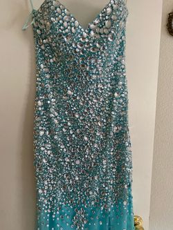 Jovani Light Blue Size 4 Prom Strapless Euphoria Straight Dress on Queenly