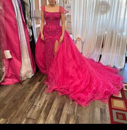 Sherri Hill Pink Size 4 Floor Length 50 Off Custom Train Dress on Queenly