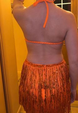 Charismatico Orange Size 4 Pageant Cocktail Dress on Queenly