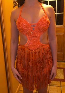 Charismatico Orange Size 4 Pageant Cocktail Dress on Queenly