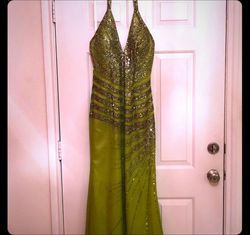 Tony Bowls Green Size 12 Wedding Guest Black Tie Straight Dress on Queenly