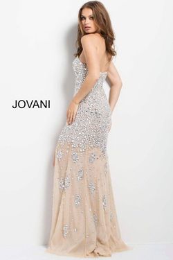 Jovani Nude Size 8 Strapless 50 Off Bachelorette Pageant Sheer Straight Dress on Queenly