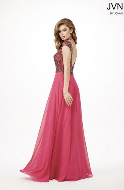 Jovani Pink Size 4 High Neck Straight Appearance Jewelled A-line Dress on Queenly