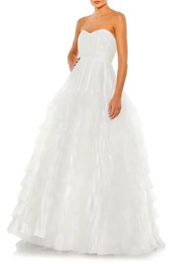 Mac Duggal White Size 8 Tulle Bridgerton Polyester Ball gown on Queenly