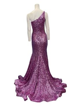 Style 23076 Jovani Purple Size 8 Tall Height Sequin Pageant Straight Dress on Queenly