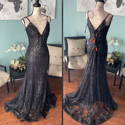 Black Size 14 Mermaid Dress on Queenly