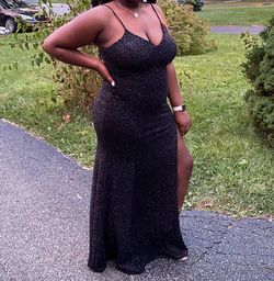 Black Size 16 Side slit Dress on Queenly