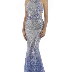 Style  16086 Morell Maxie  Purple Size 4 Tall Height Floor Length Mermaid Dress on Queenly