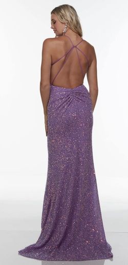 Style -1 Alyce Paris Purple Size 00 Spaghetti Strap Floor Length Backless Military Straight Dress on Queenly
