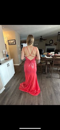 Jovani Red Size 2 Pageant Appearance Plunge Prom Mermaid Dress on Queenly