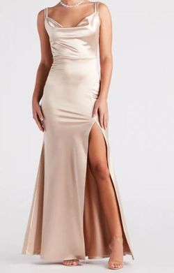 Style 05002-7205 Gold Size 12 A-line Dress on Queenly