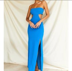 House of CB Blue Size 12 Side slit Dress on Queenly