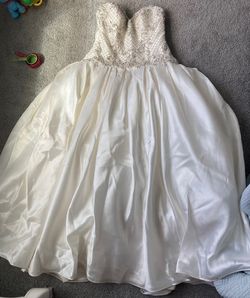 Sottero and midgley White Size 14 Silk Floor Length Ivory Cotillion Ball gown on Queenly