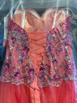 Party Time Formals Orange Size 4 Party Sequin Ball gown on Queenly