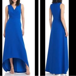 Kay Unger Blue Size 2 Floor Length Spandex Polyester A-line Dress on Queenly