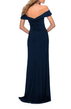La Femme Blue Size 2 Silk 70 Off Polyester Floor Length Side slit Dress on Queenly