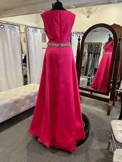 Jovani Hot Pink Size 14 Wedding Guest Satin A-line Dress on Queenly