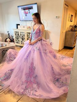 Dancing Queen Purple Size 4 Floor Length Ball gown on Queenly