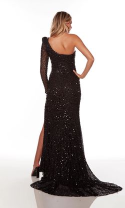 Style 61376 Alyce Paris Black Size 14 Straight Euphoria Prom Sequin Side slit Dress on Queenly