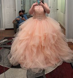 Orange Size 14 Ball gown on Queenly