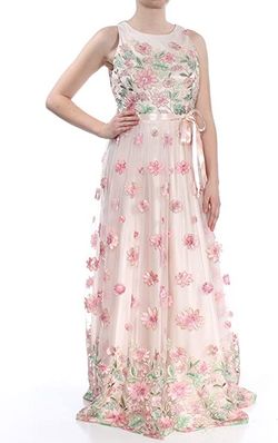 Tahari Pink Size 6 Belt Floor Length A-line Dress on Queenly