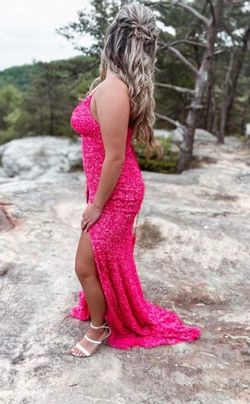 Sherri Hill Pink Size 2 Floor Length Black Tie Side slit Dress on Queenly