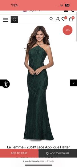 La Femme Green Size 0 Prom Straight Dress on Queenly