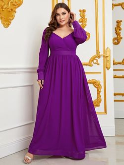 Style FSWD0795P Faeriesty Purple Size 20 Fswd0795p Plus Size Floor Length A-line Dress on Queenly