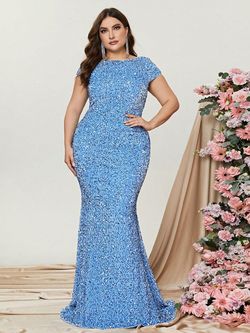 Style FSWD0543P Faeriesty Blue Size 20 Tall Height Mini Floor Length Mermaid Dress on Queenly