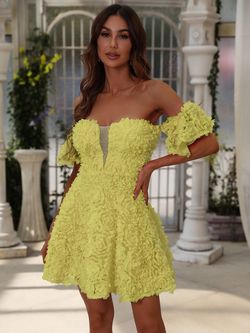 Style FSWD8050 Faeriesty Yellow Size 8 Jersey Cocktail Dress on Queenly