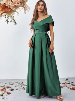 Style FSWD0861 Faeriesty Green Size 0 Military Satin Polyester A-line Dress on Queenly