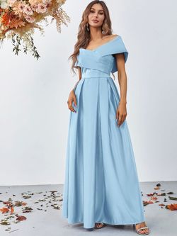 Style FSWD0861 Faeriesty Blue Size 0 Satin Floor Length A-line Dress on Queenly