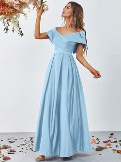 Style FSWD0861 Faeriesty Blue Size 12 Satin Plus Size Fswd0861 A-line Dress on Queenly