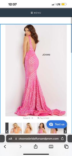 Jovani Hot Pink Size 4 Appearance Mermaid Floor Length Straight Dress on Queenly