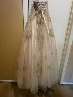 Dancing Queen Gold Size 8 Prom Quinceanera 50 Off Ball gown on Queenly