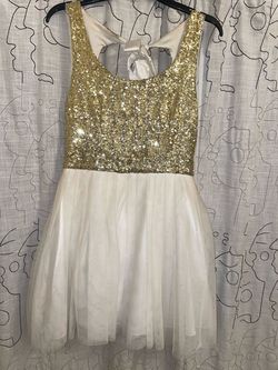B. Darlin Gold Size 12 Floor Length 50 Off A-line Dress on Queenly