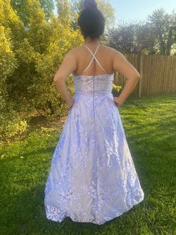 BCX Purple Size 12 Prom Plus Size Ball gown on Queenly