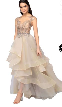 Terani Couture Nude Size 4 A-line Bridgerton Ball gown on Queenly