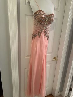 JOVANI Pink Size 2 Floor Length Appearance Coral Side slit Dress on Queenly