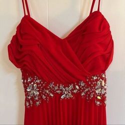 B DARLIN Red Size 8 Jewelled Floor Length Ball gown on Queenly